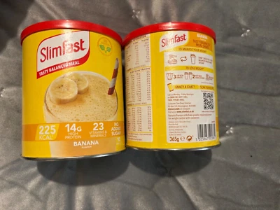 BN/SEALED-2x365g SlimFast (milk) shake weight loss/powder-blissful BANANAflavour - Image 1 of 4