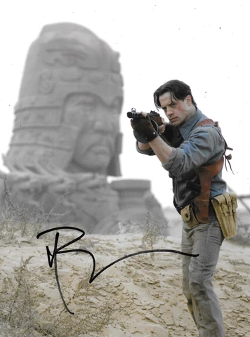 Brendan Fraser Signed The Mummy 10x8 Photo AFTAL Cover