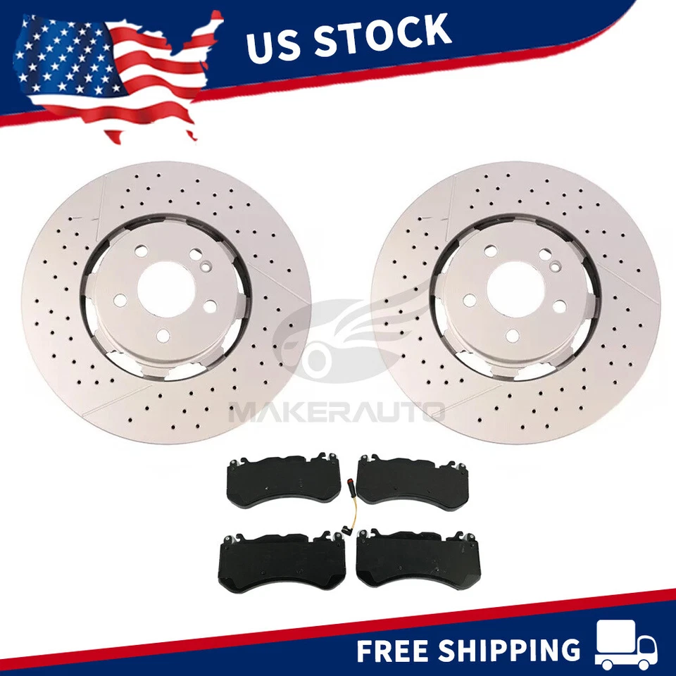 For Mercedes Benz E63 AmgS C63 Cls63 Amg front brake pads&Rotors US - Image 1 of 4
