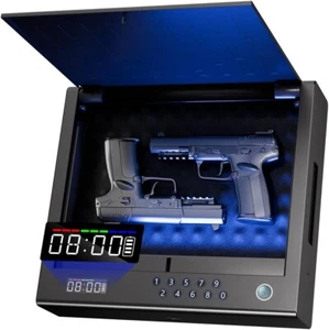 Caja fuerte para armas, caja fuerte biométrica para pistolas con pantalla LCD - Bild 1 von 6