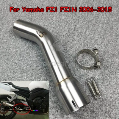 For Yamaha FZ1 Motorcycle Exhaust Middle Link Pipe Connect Tube Stainless Steel - Image 1 of 4