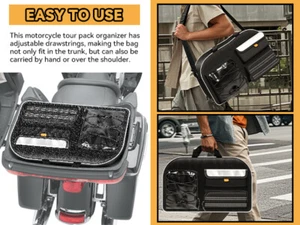 Carrying Bag Motorcycle Tail Bag Trunk Tail Bag For Harley Road Glide - Picture 1 of 13