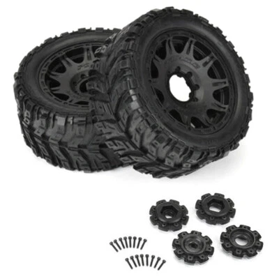 Pro-Line 10176-11 Masher X HP Belted F/R Tires Mounted on Raid 24mm Wheels (2) - Image 1 of 4