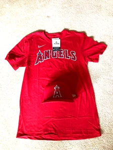 Los Angeles Angels New Era 59Fifty Sz 7 3/8 MLB Hat & Nike Ohtani Tee Sz SM NWT - Picture 1 of 10