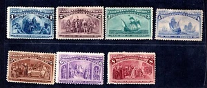 US 1893 COLUMBUS SET OF SC. #230 236 MINT HINGED THE 3c HAS NO GUM, SOME THINS - Picture 1 of 2