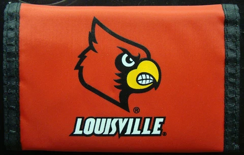 LOUISVILLE CARDINALS OFFICIAL TEAM LOGO NYLON TRIFOLD WALLET RICO INDUSTRIES Cover