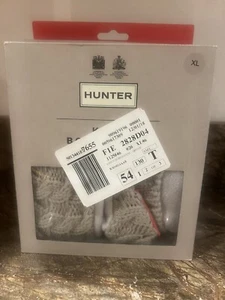 New Hunter Kids Tall Grey Cable Knit Cuff Boot Socks Size XL/4-6 - Picture 1 of 4