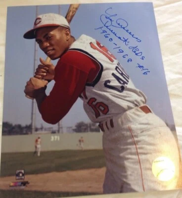Leo Cardenas 8x10 Cincinnati Reds Autograph Photo Inscribed 1960-1968 #16 - Image 1 of 4