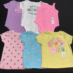 Baby Girl's Stylish & Cute Bodysuits & Tops -Multicolor size 6-9 Months LOT OF 6 - Picture 1 of 12