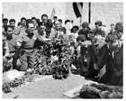 Eokamen Kneel In Front Of The Grave Of A Dead Comrade 1962 Old Photo
