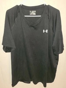 Under Armour Sports Mens Shirt Heat Gear Black Loose XXL - Picture 1 of 2