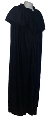 CAPA SAN LAURENT AÑOS 70 LANA NEGRA CUELLO BOTÓN HOLGADO TALLA ÚNICA Foto 1 de 4