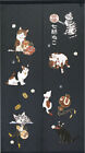 Noren Tapestry Japanese door curtain Lucky Cat Maneki neko Happy Japan Navy