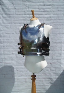 STEEL ARMOUR CHEST BREASTPLATE FRONT BACK BODY ARMOUR FEMALE 14 - 16 BRAND NEW - Picture 1 of 10