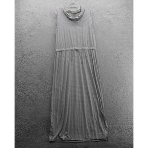 Chicos Sleeveless Cowl Neck Maxi Dress Size 3 US XL Black White Stripe Womens - Picture 1 of 13