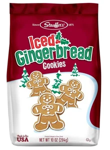 STAUFFERS Iced Gingerbread Cookies 10oz Bag - Holiday Iced Cookies - Classic Chr - Bild 1 von 4