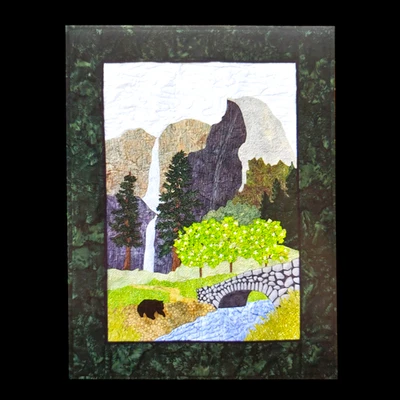 Yosemite National Park Applique Quilt Pattern - 30x40 Waterfall Forest River - Image 1 of 3