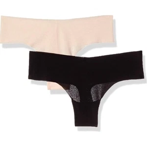 Paquete de 2 bragas tanga tiro bajo Cosabella Lingerie AIRE - negras/desnudas - nuevas en paquete - Imagen 1 de 7