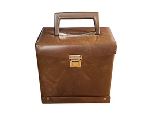 Braun Kunstleder 45 U/min 7 Zoll Vinyl Schallplatte Tragetasche Tragetasche - Bild 1 von 8
