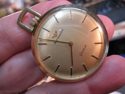 40 毫米 Wittnauer Geneve 金色 17J 怀表滴答作响 — 第 1/2 张图片