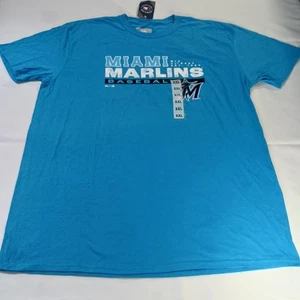 Majestic RN#136380 Miami Marlins Baseball Men's Blue Short Sleeve T-Shirt Sz 2XL - Picture 1 of 12