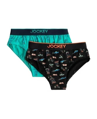 Jockey PB04 Boys Cotton Elastane Printed Briefs (2 Pack) | Soft Waistband - Image 1 of 4