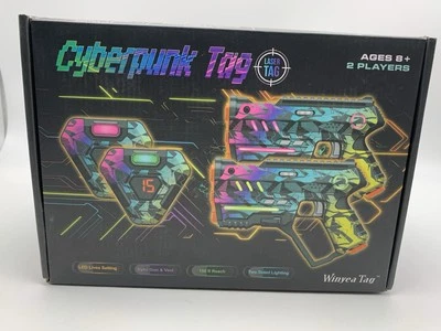 NUEVA ETIQUETA CYBERPUNK - Juego de 2 pistolas y chalecos con etiquetas láser en caja (etiqueta Winyea) batalla Foto 1 de 4