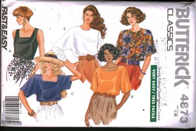4873 Vintage Butterick SEWING Pattern Misses 1990s Pullover Top Blouse Shirt OOP - Image 1 of 2