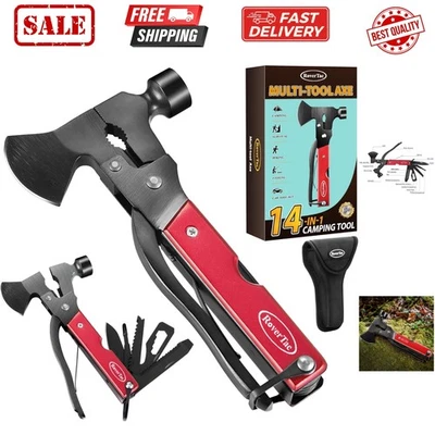 14-in-1 Multitool Camping Axe Hatchet – Essential Camping Gear with Knife, Ha... - Image 1 of 4