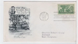 TurtlesTradingPost - Sagamore Hill Roosevelt 1953 #1018 FDC- Artmaster Cachet - Picture 1 of 2