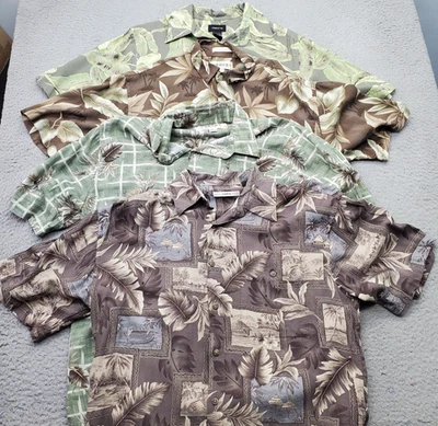 Lot of 4 Campia Moda Hawaiian Shirt Mens Medium Multi Tropical Print Button Up - Image 1 of 4