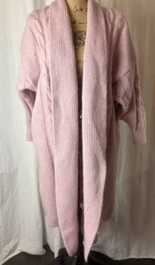 Cárdigan Plumero Difusión IB De Colección Suéter Rosa Tejido con Cable Mezcla de Lana Talla M - Imagen 1 de 9