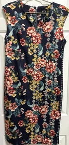 Vestido ECI New York Floral Bodycon Colorido Primavera Completo Metal Cremallera TALLA 12 NUEVO SIN ETIQUETAS - Imagen 1 de 3