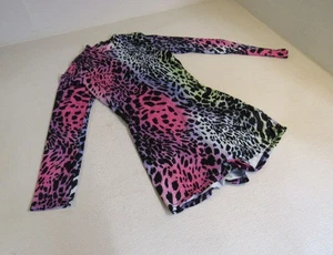 Designer Romper Jumpsuit Leopard Rainbow Print Black/Multicolored Female Size M - Picture 1 of 9