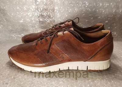 Kenneth Cole New York Bailey Jogger Brown Leather Perforated Sneakers US 13 - Image 1 of 4
