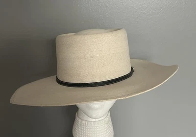 Atwood hat 15X long oval Mexico sz 7 1/2 Nevada palm leaf cowboy vaquero hat EUC - Image 1 of 4