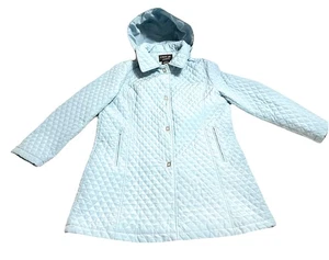 Nordic Lights Women’s Size Large Baby Blue Quilted Jacket Removable Hood - Picture 1 of 12