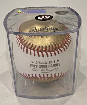 Houston Astros 2022 World Series Rawlings Official Baseball Gold New Sealed - Image 1 of 4