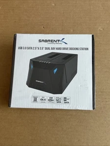 BRAND NEW - USB 3.0 SATA 2.5" & 3.5" DUAL BAY Hard Drive Docking Station Sabrent - Afbeelding 1 van 4
