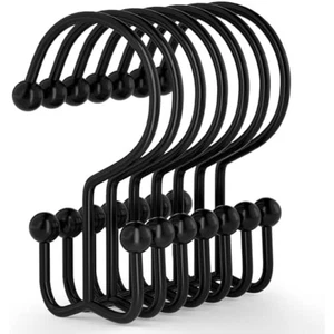 Shower curtain hooks, 12 pcs shower curtain rings, durable rust proof - Picture 1 of 7