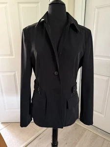 $1,990 PRADA Classic Black Fitted Button Down Blazer Jacket Sz IT 46 US 10 VTG - Picture 1 of 7