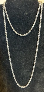 Vintage Milor 925 Italy Sterling Silver Rope Chain Necklace 36” Yard Long 38g - Picture 1 of 9