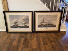 Pair Of Large Folio Engravings War Of 1812 By Birch Constitution United States 