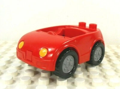 Lego Duplo Item Car Compact Red w/ silver wheels - Image 1 of 3