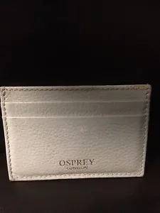 OSPREY London Leather Card Holder - Light  Blue - Tiny Mark On Front - Picture 1 of 4