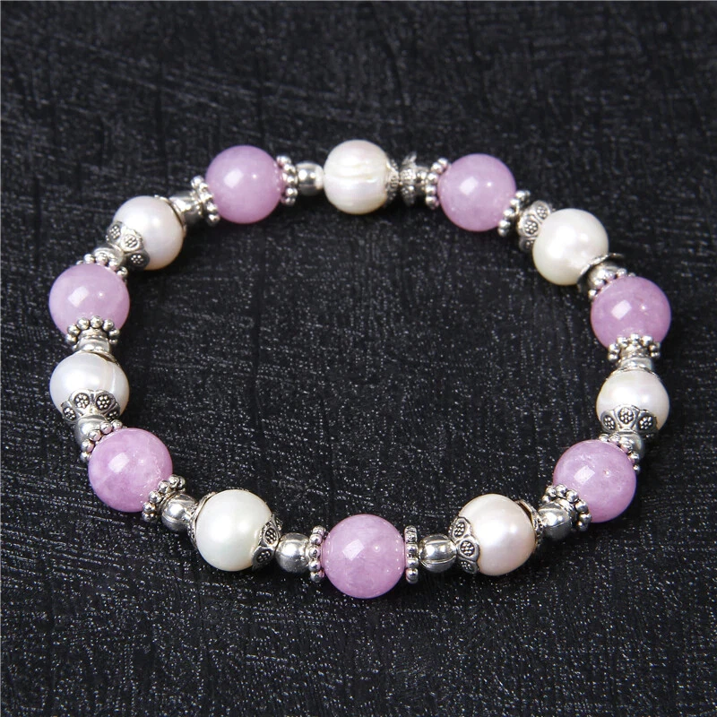 Bracelet de perles Calcédoine et Nacre, Sur mesure - Photo 1/1