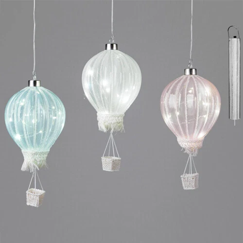 Formano Ballon Korb Deko Fenster Hänger  LED Kunststoff grün weiss rosa Timer  - Bild 1 von 1