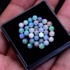 34 Pcs Natural Opal Round Flashy Multi Colors 4mm Loose Cabochon Gemstones Lot