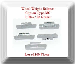 100 Pcs CLIP-ON Wheel Weight Balance MC Type 1.00ozFor All Type Alloy Rims - Picture 1 of 1