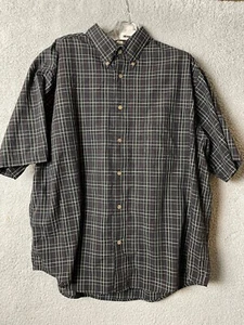 Natural Issue Shirt Mens XL Black Checks Button Down Short Sleeves Work Casual - Picture 1 of 9